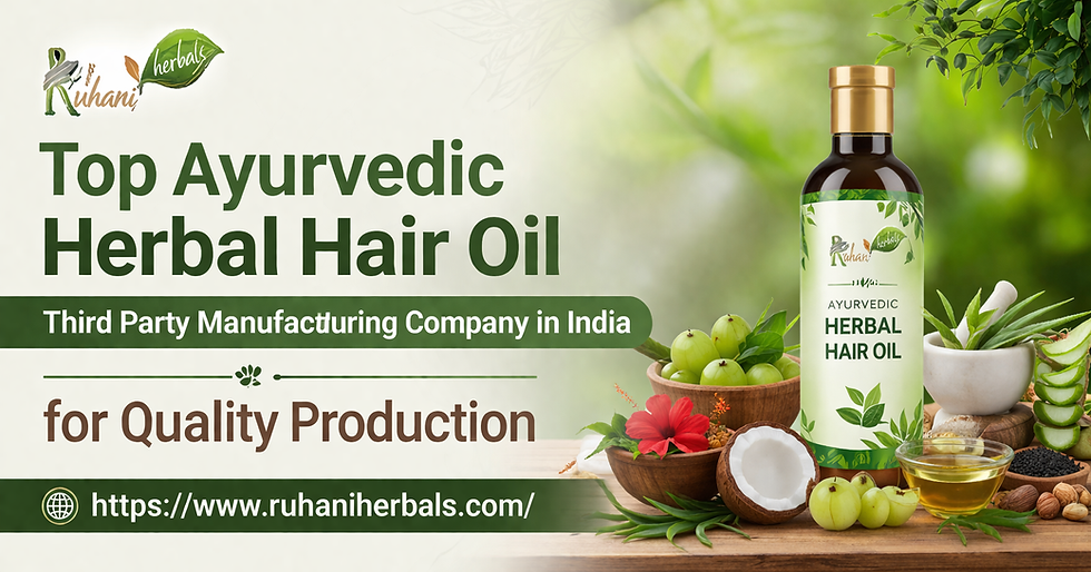 Top Ayurvedic Herbal Hair Oil Third Party Manufacturing Company in India for Quality Production