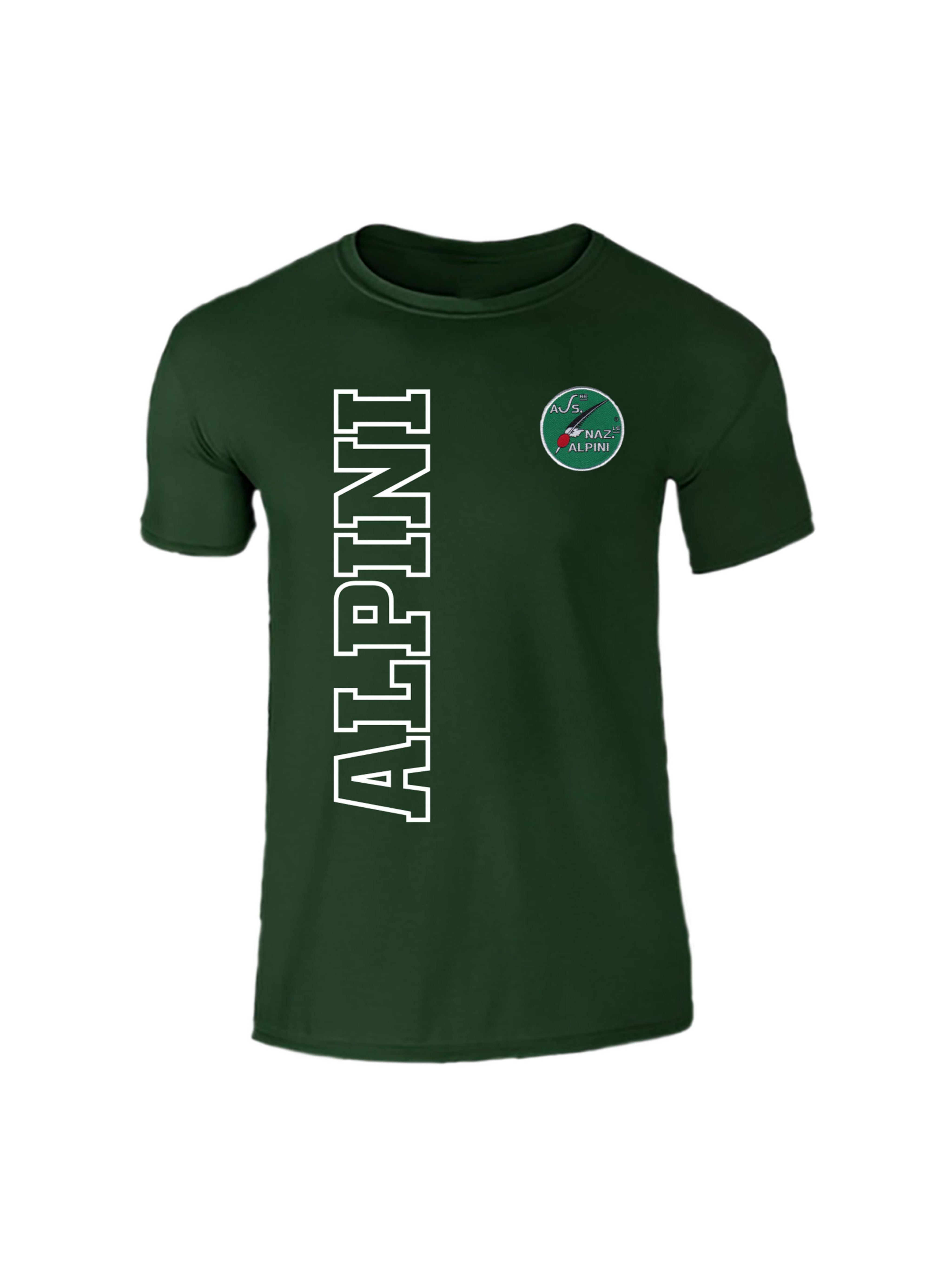 T-SHIRT JUNIOR & ADULTO, LOGO ANA LATO CUORE E SCRITTA ALPINI, RETRO NEUTRO