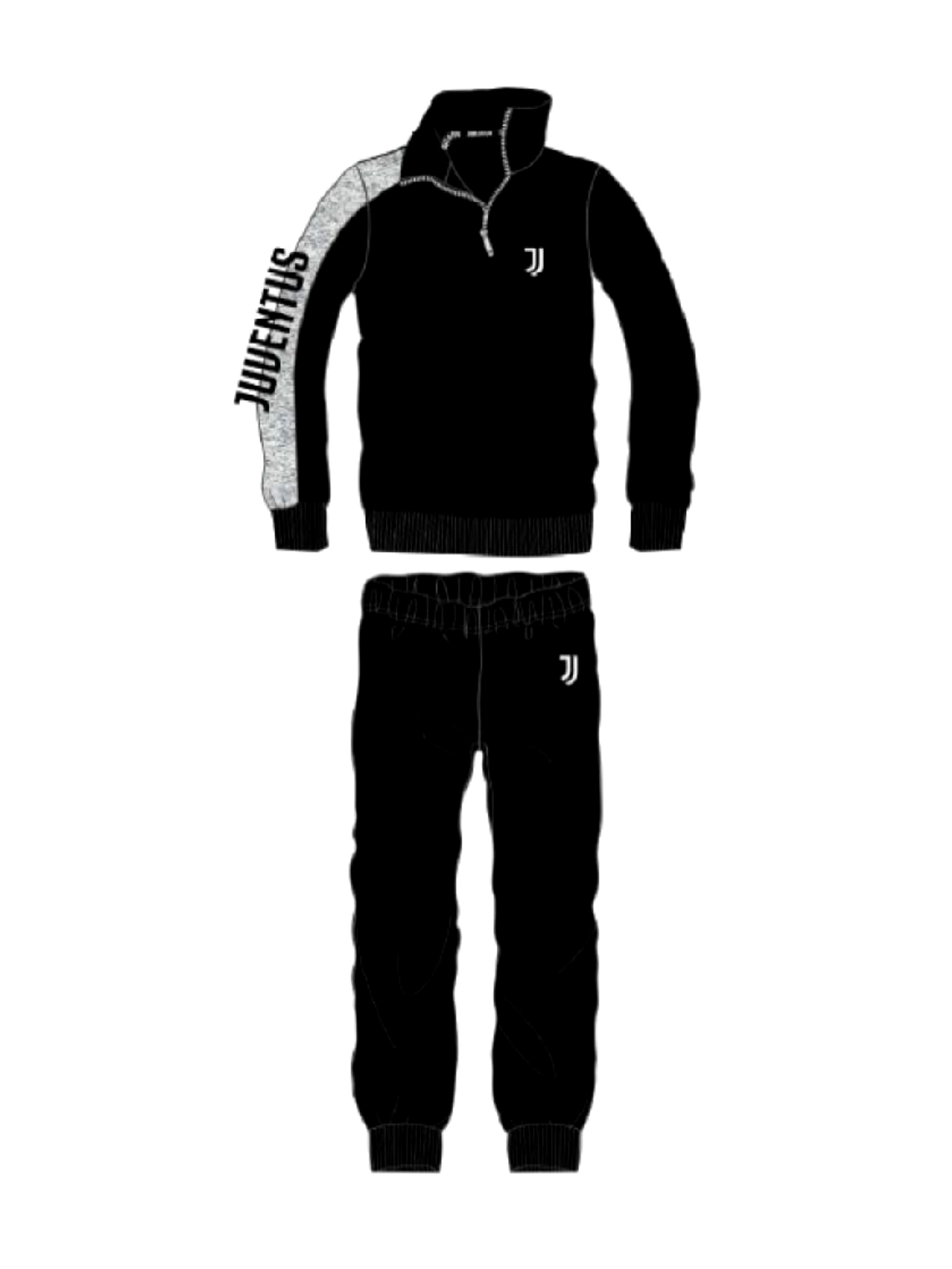 PIGIAMA MEZZA ZIP "NERO" JUVENTUS