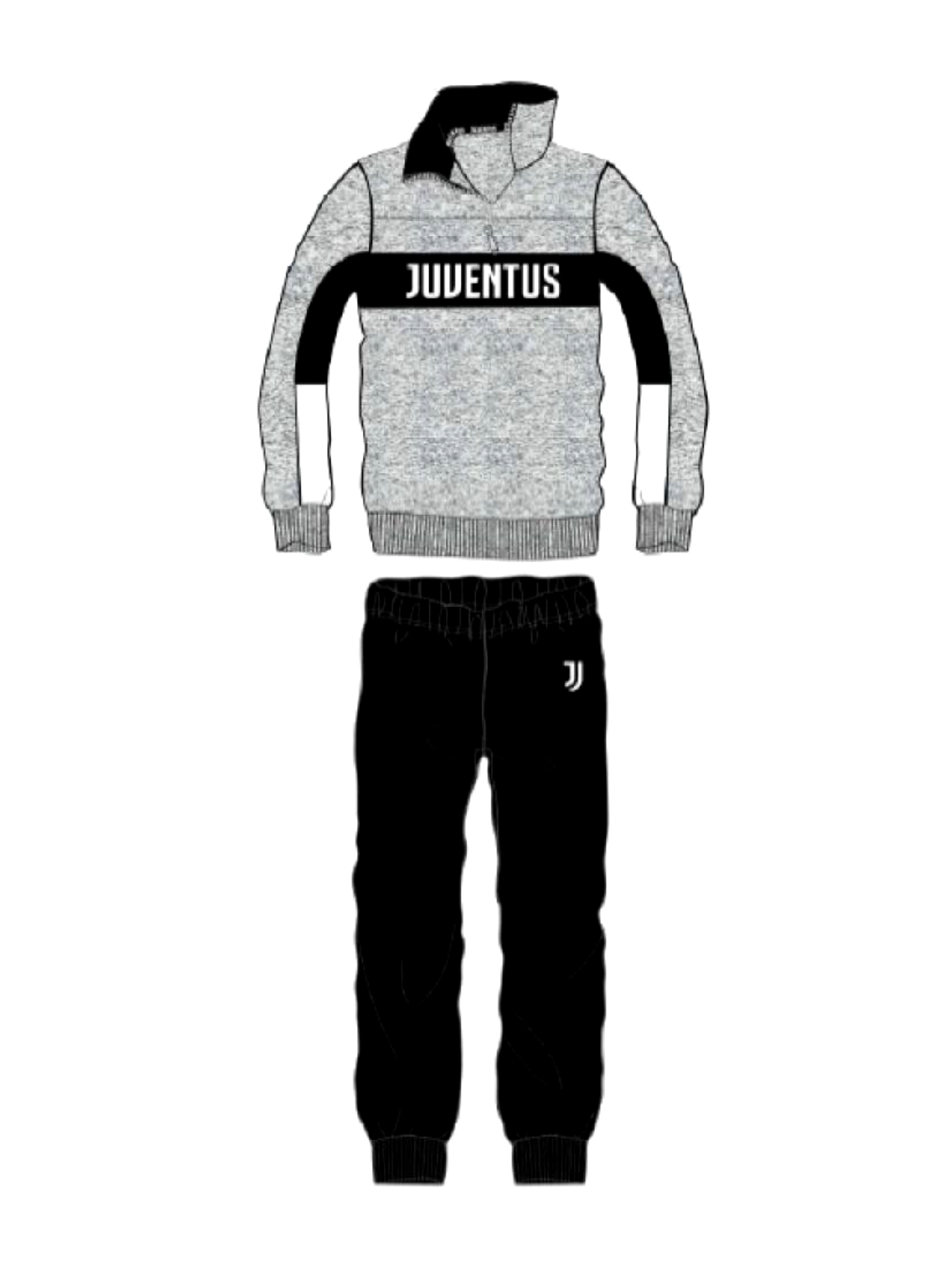PIGIAMA MEZZA ZIP "GRIGIO" JUVENTUS