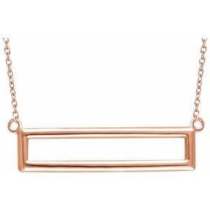 14K Rose Rectangle 16-18 Necklace"