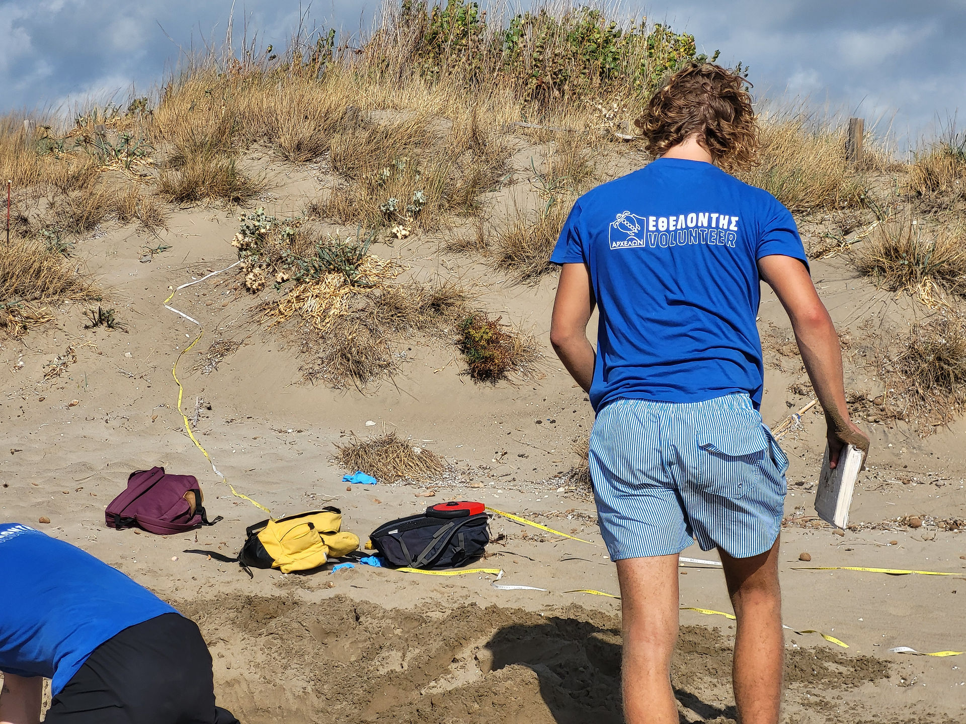 volunteers protecting turtles on Zakynthos