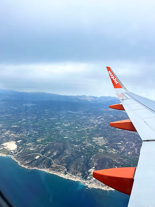 Arrival by plain in Cyprus