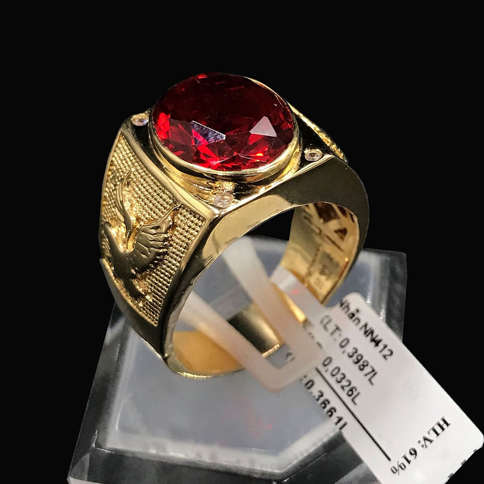 Nhẫn nam vàng đại bàng đá đỏ VJC 610