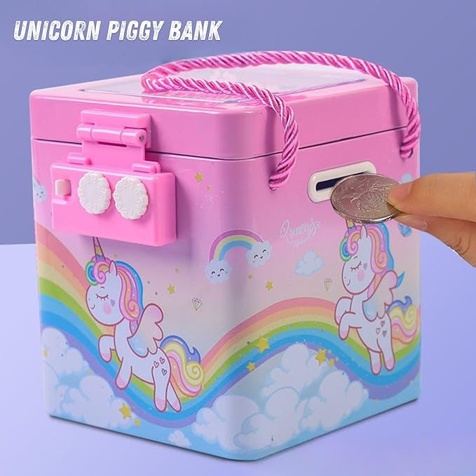 Thumbnail: Mallexo Unicorn Piggy Bank for Kids Girls (1 Year Warranty) ATM Coin Collector