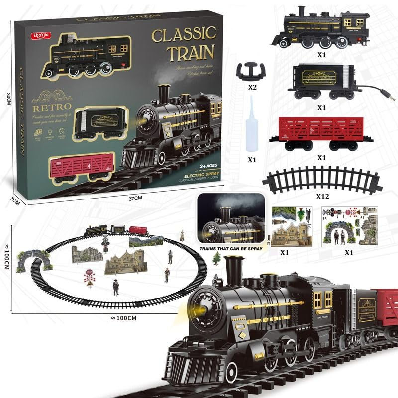 Thumbnail: Mallexo Classic Electric Train with Track & Paper Tunnel Cave Toy playset
