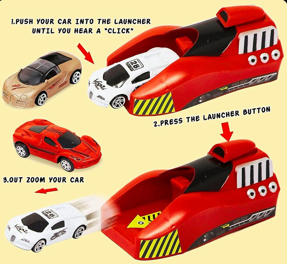 Thumbnail: Mallexo 1:64 Rapid Launcher Cars Play Set Toys for Kids Car Launcher with 7 Pcs