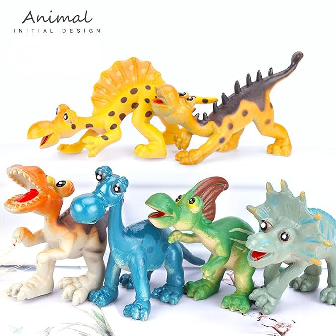 Thumbnail: MALLEXO 6PCs Realistic Dinosaur Family Animal Toys for Kids | Cartoon Dinosaurs