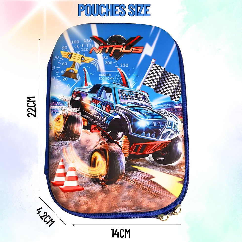 Thumbnail: Mallexo Monster Truck Pen Pencil Pouch for kids Geometry pencil set
