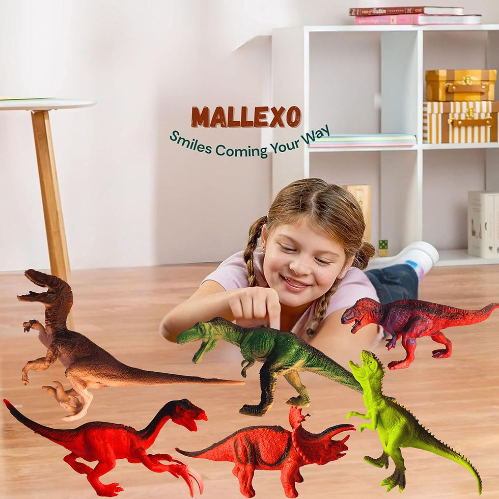 Thumbnail: Mallexo Realistic Big Dinosaur Figure Toys Playset for Kids Set of 6PCs T-rex Di
