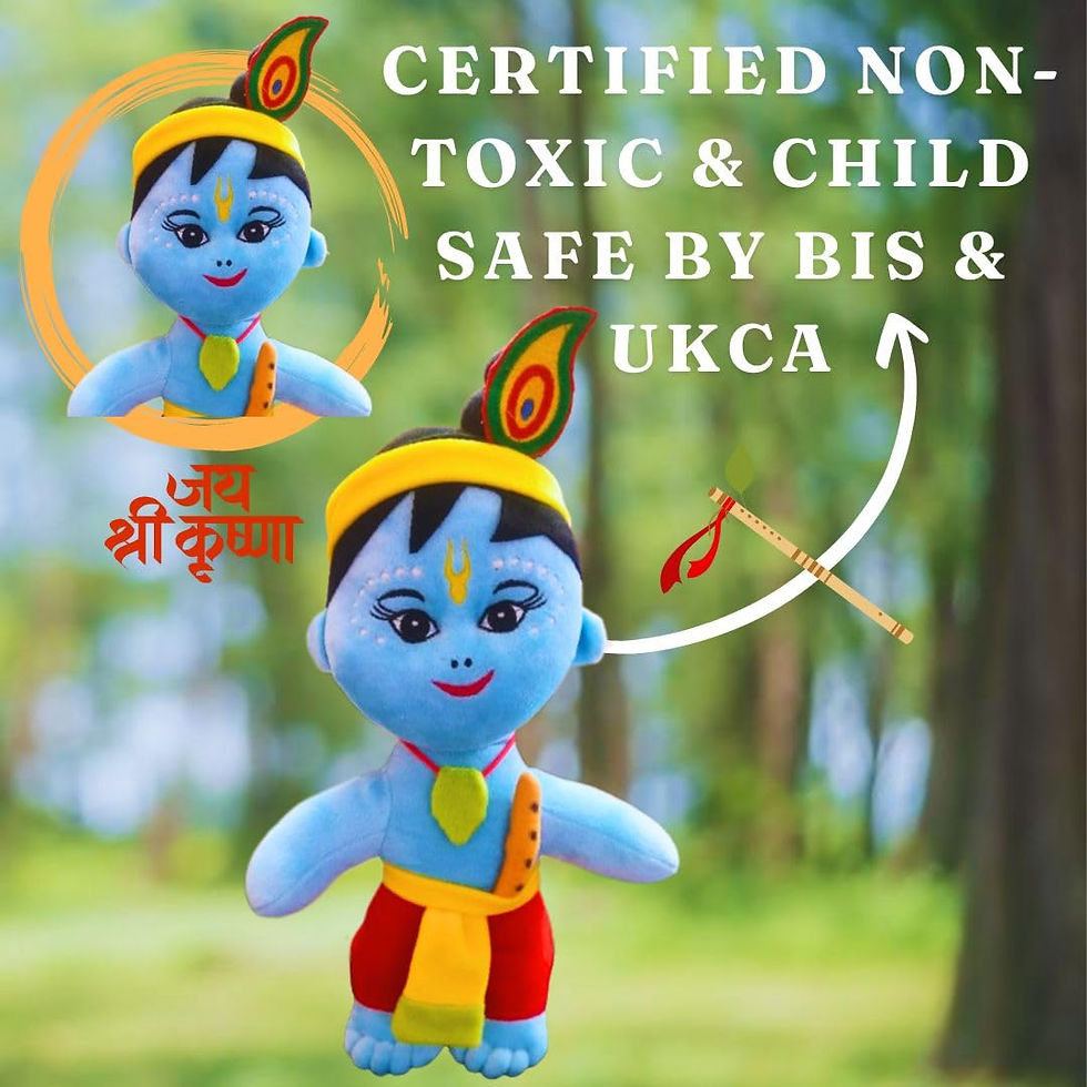 Thumbnail: Mallexo Lord Krishna Soft Toys for Kids Set 36CM Big Size Plush Soft Kanha Ji To