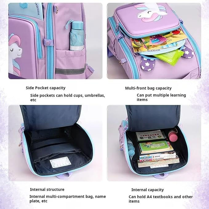 Thumbnail: Mallexo Cute Unicorn Backpack for Girls Stylish water-Resistant Unicorns Bags
