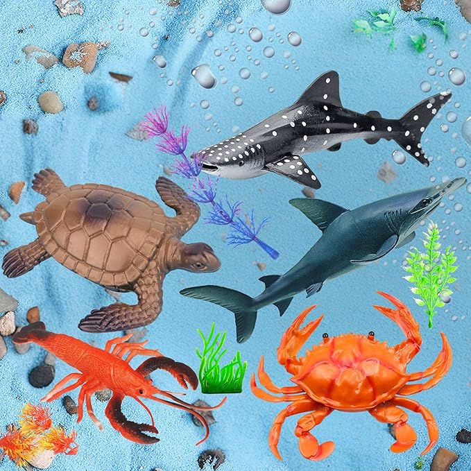 Thumbnail: 11 PCs Realistic Sea Animal Toys for Kids 3+ | with Attractive Cute Underwater