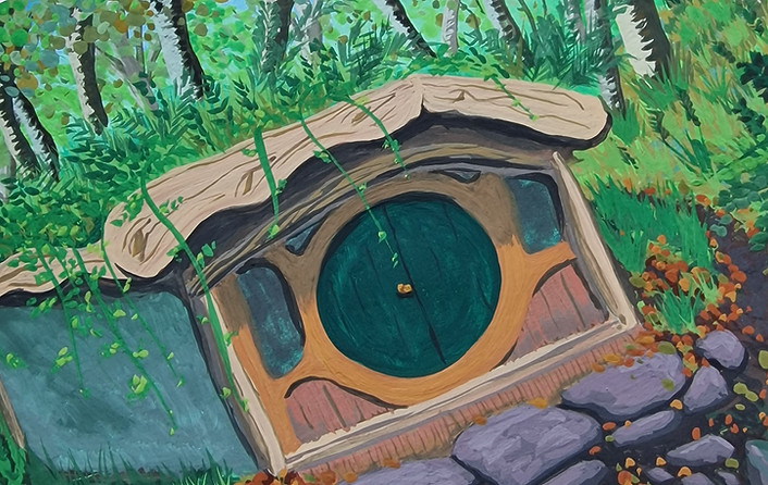 cosy hut in the forest