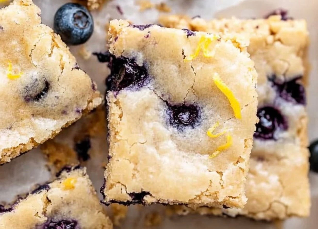 Lemon Blueberry Poppyseed Blondies