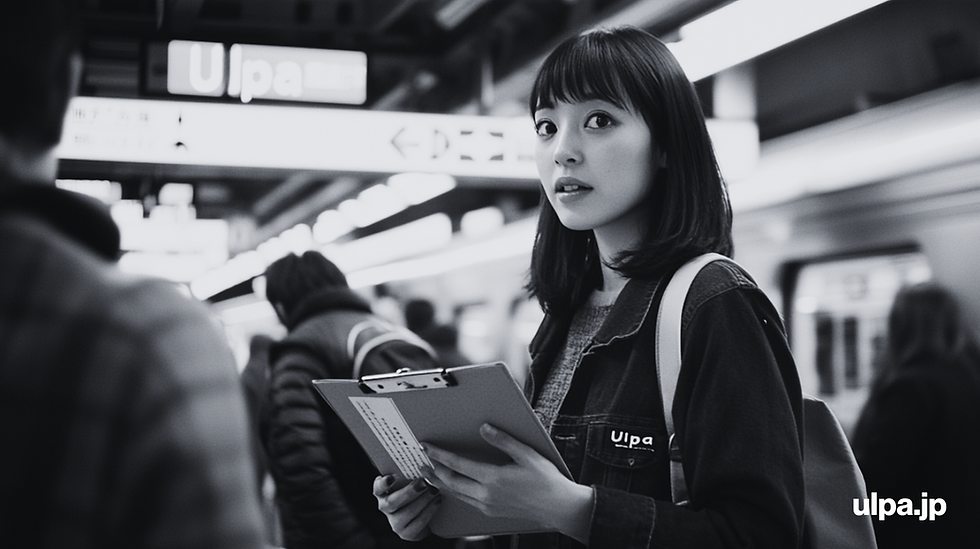Ulpa Tech's staff doing an survey at the local subway station.