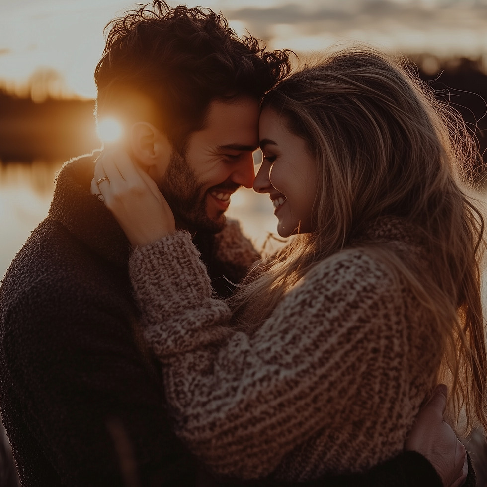 Couple Embracing at Sunset