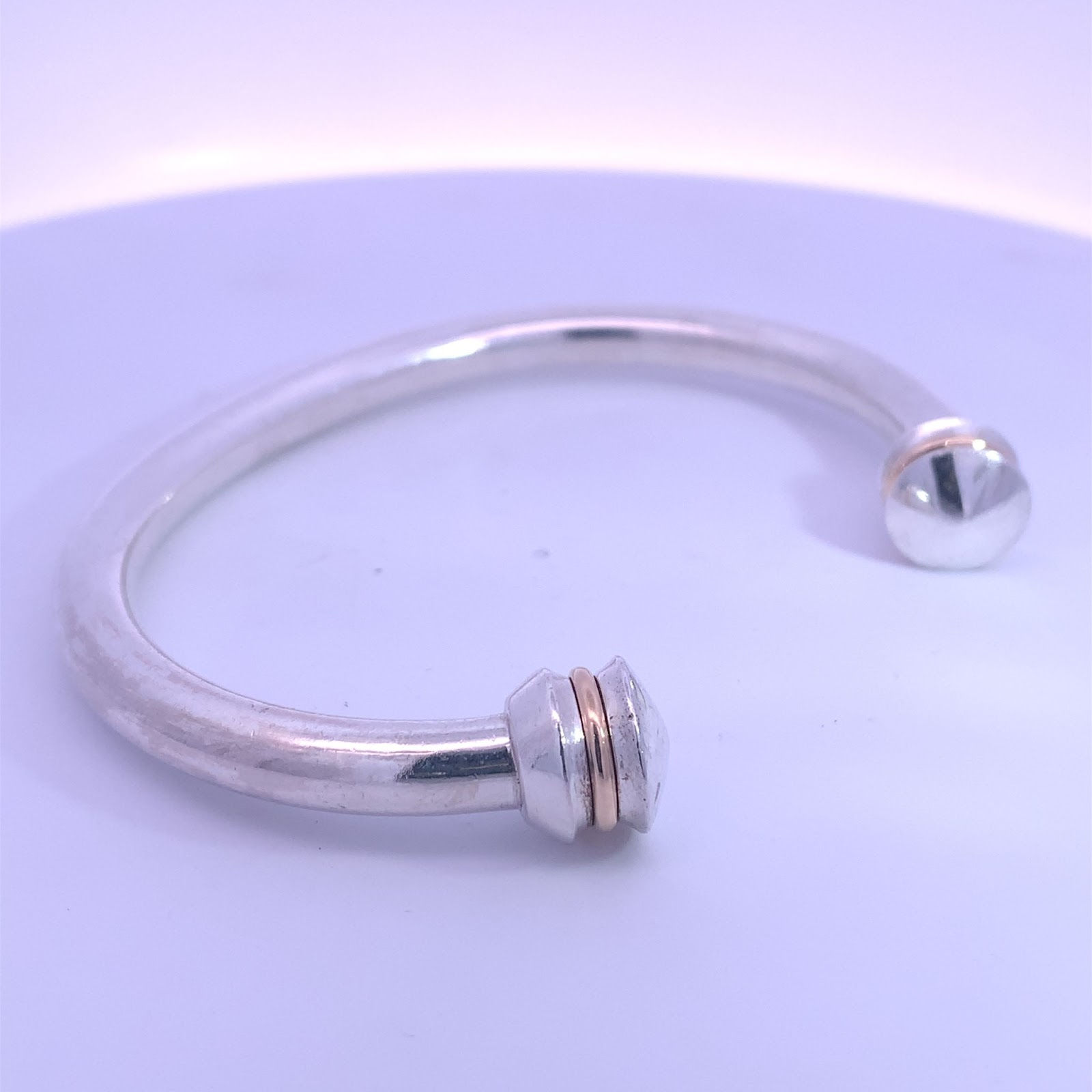 Sterling Silver & 14K Yellow Gold Men’s Bangle