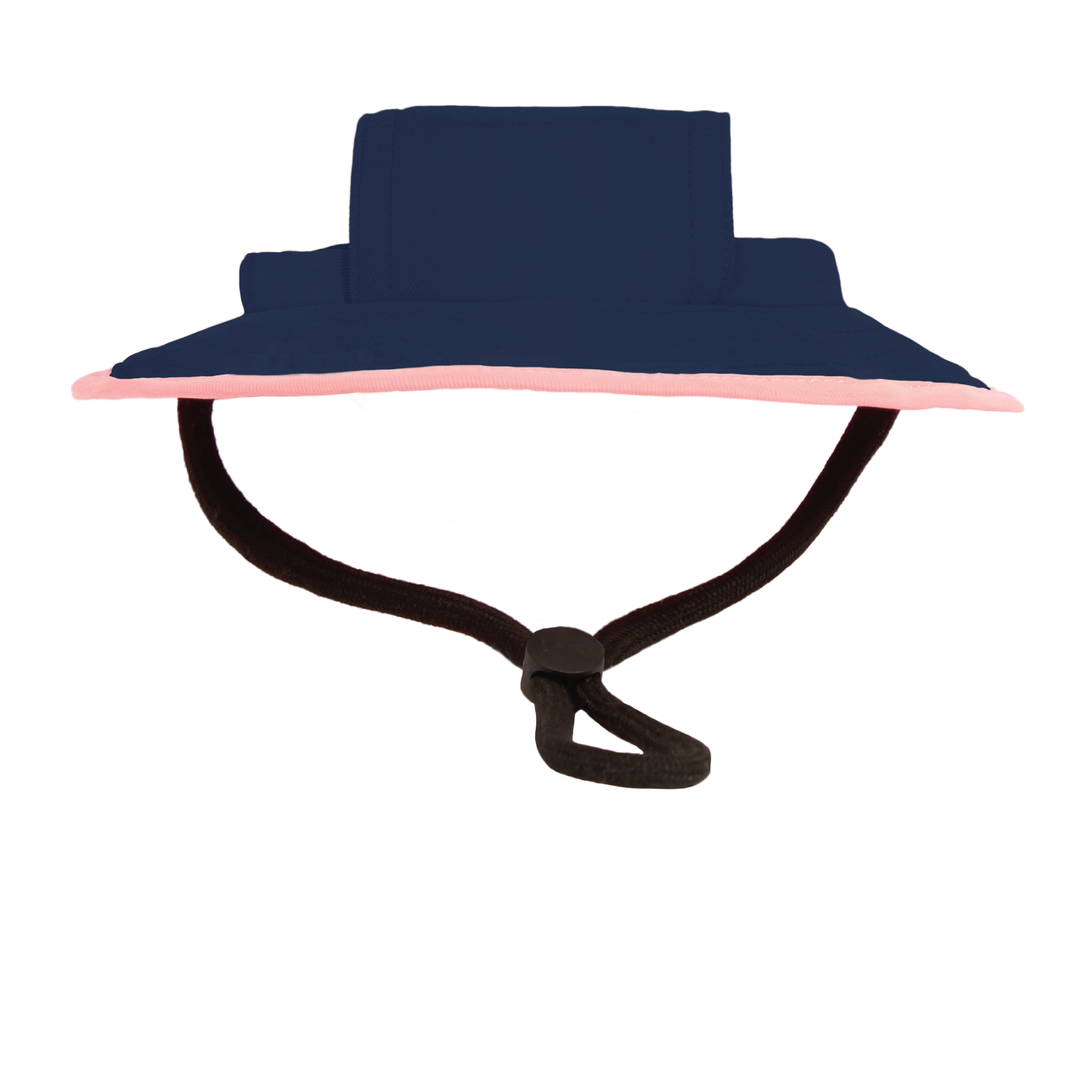 Handmade Pet Bucket Hat - Navy with Pink Ring