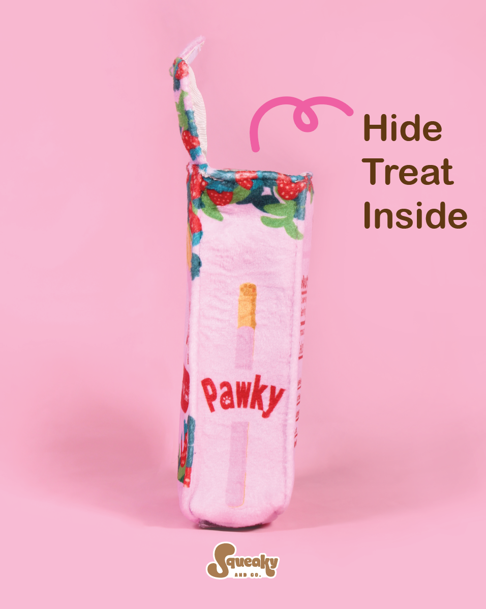 Thumbnail: Squeaky Pawky Crazy Crinkle Toy with 2 Squeaky Sticks - Strawberry