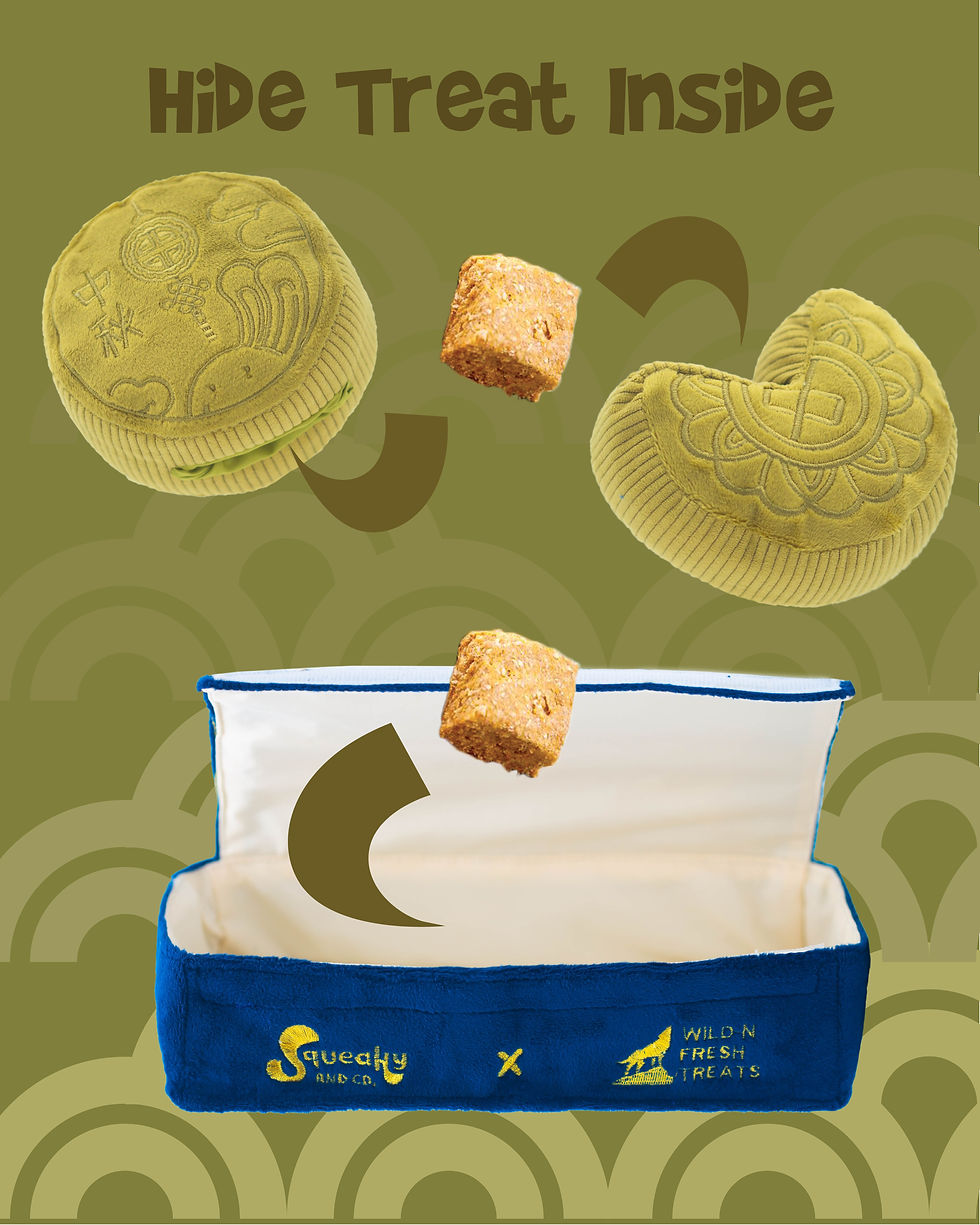 Thumbnail: Squeaky X Wild N Fresh Crazy Crinkle Toy with 2 Squeaky Mooncake - Matcha