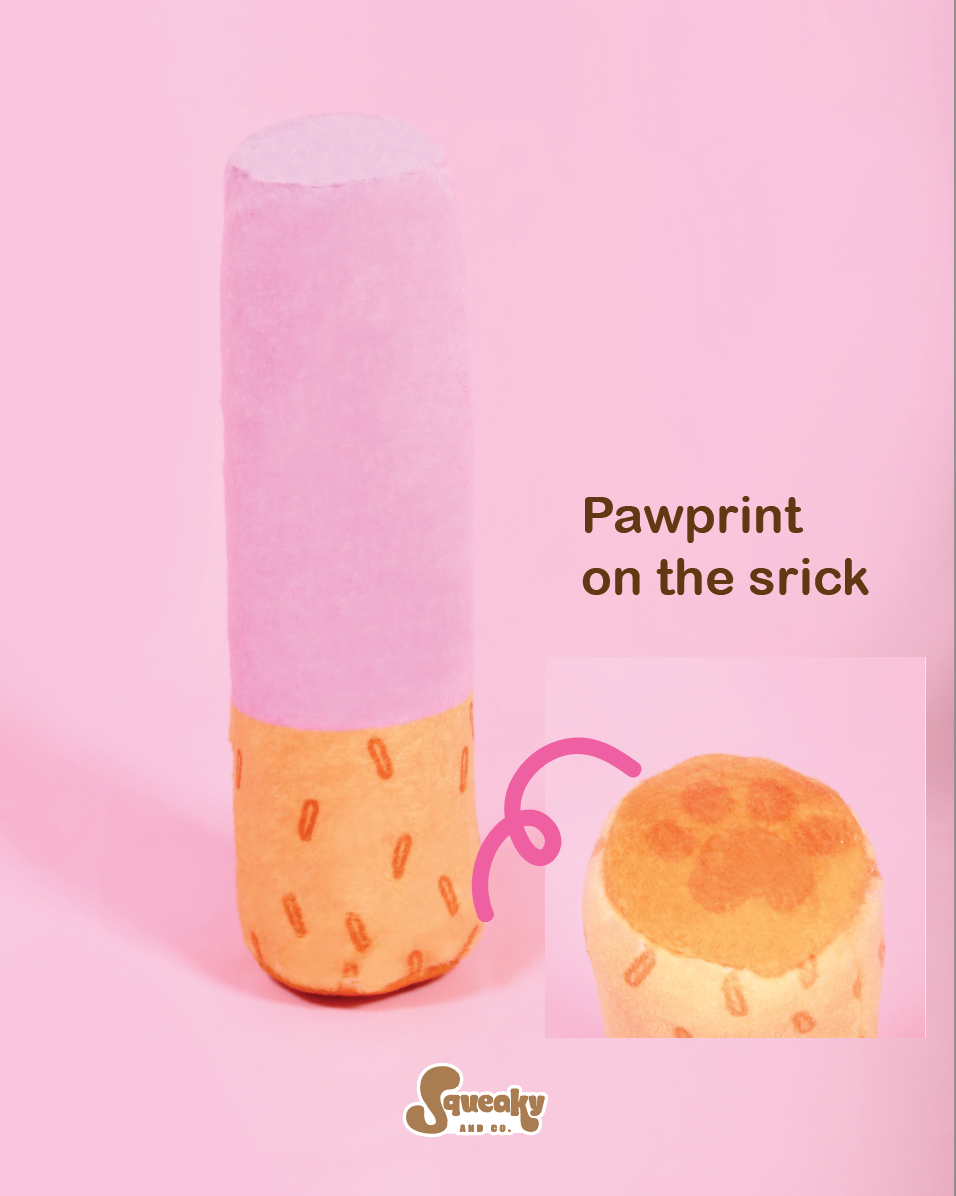 Thumbnail: Squeaky Pawky Crazy Crinkle Toy with 2 Squeaky Sticks - Strawberry