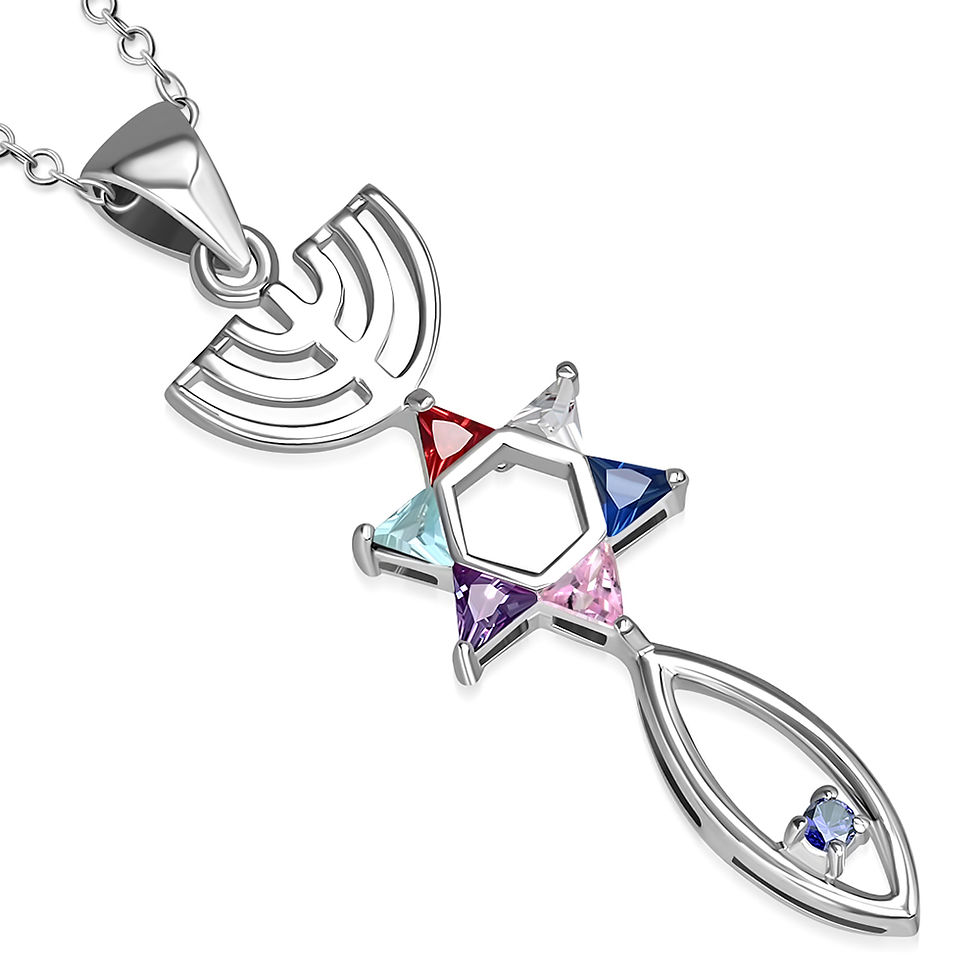 Messianic Seal of Jerusalem Judaica Jewish Grafted 925 Sterling Silver Pendant