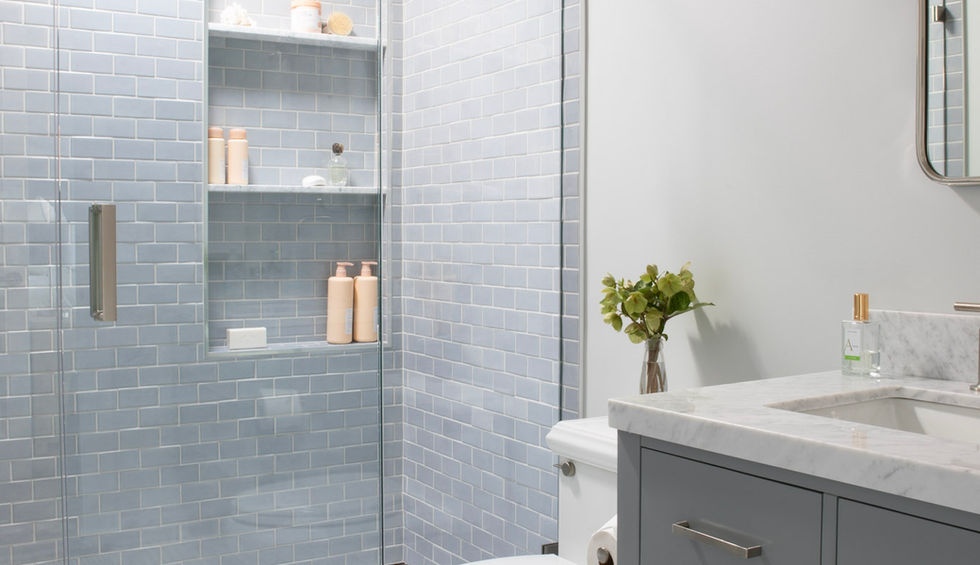 Shower tile, coastal bathroom, gulick & co