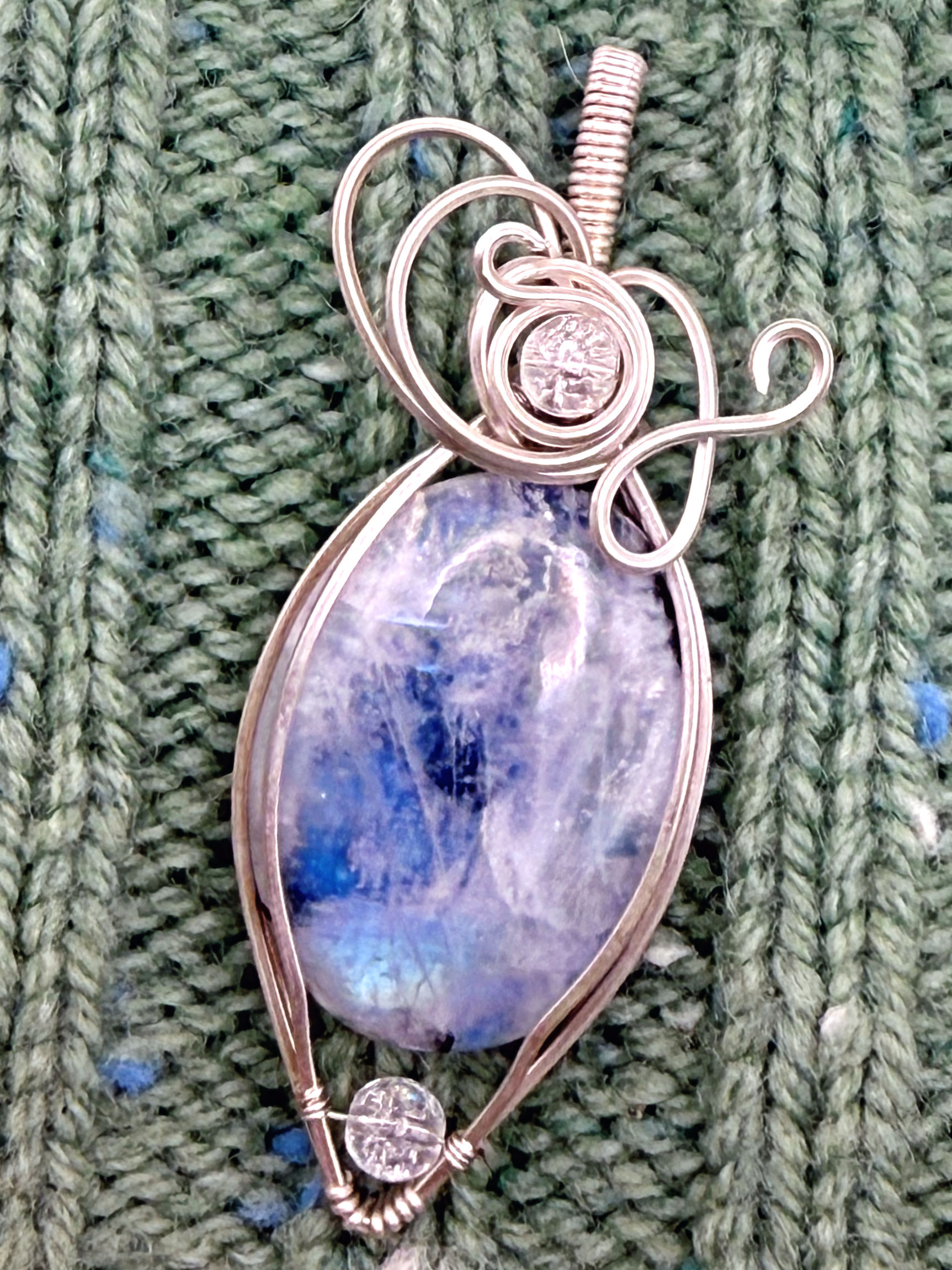 *Rainbow Moonstone in Sterling Silver*