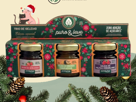 Trio de Mini Geleias Puro e Leve – o presente natural perfeito para este Natal