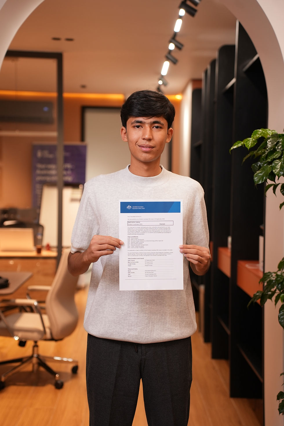 From Kashkadarya to Sydney: Elshodbek Nuraliev Secures a Four-Year Australian Student Visa