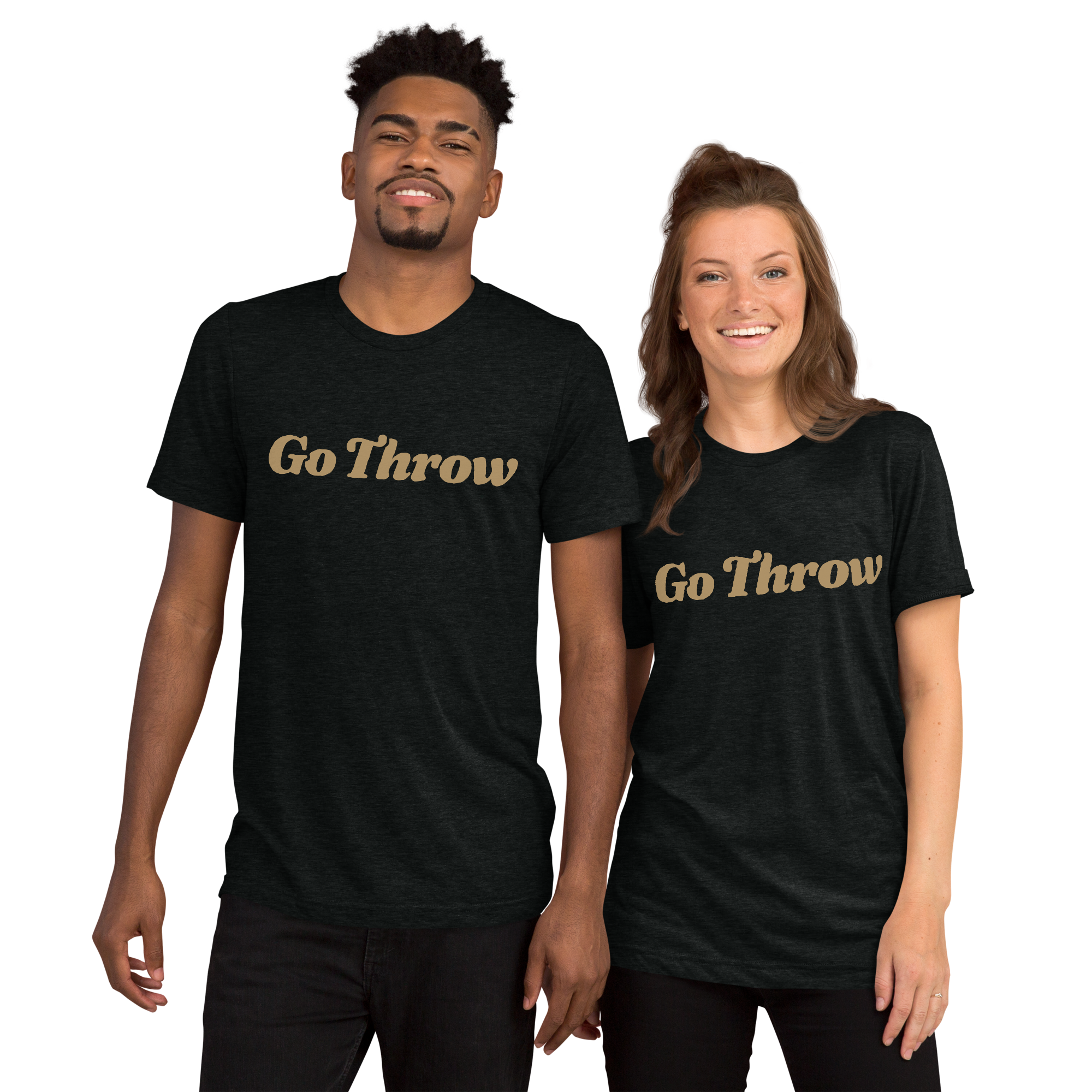 Go Throw Unisex T-Shirt with Tan Diamond Logo
