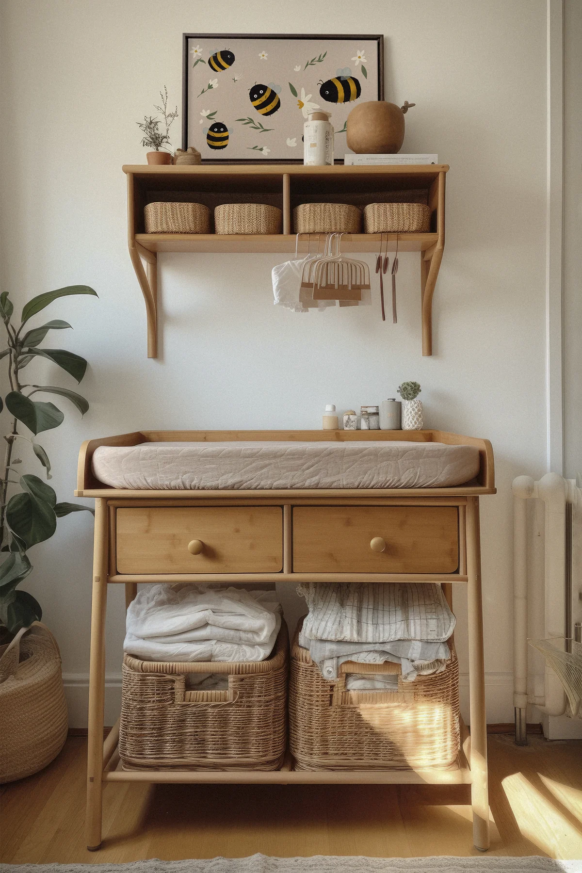 Toile Abeilles design mignon pour chambre d'enfant et décoration de chambre d'enfant