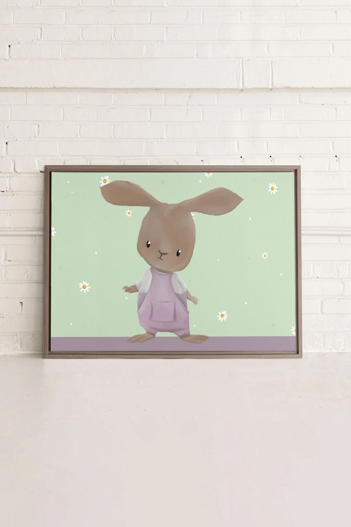 Toile avec un lapin mignon pour chambre d'enfant ou décoration de chambre de bébé