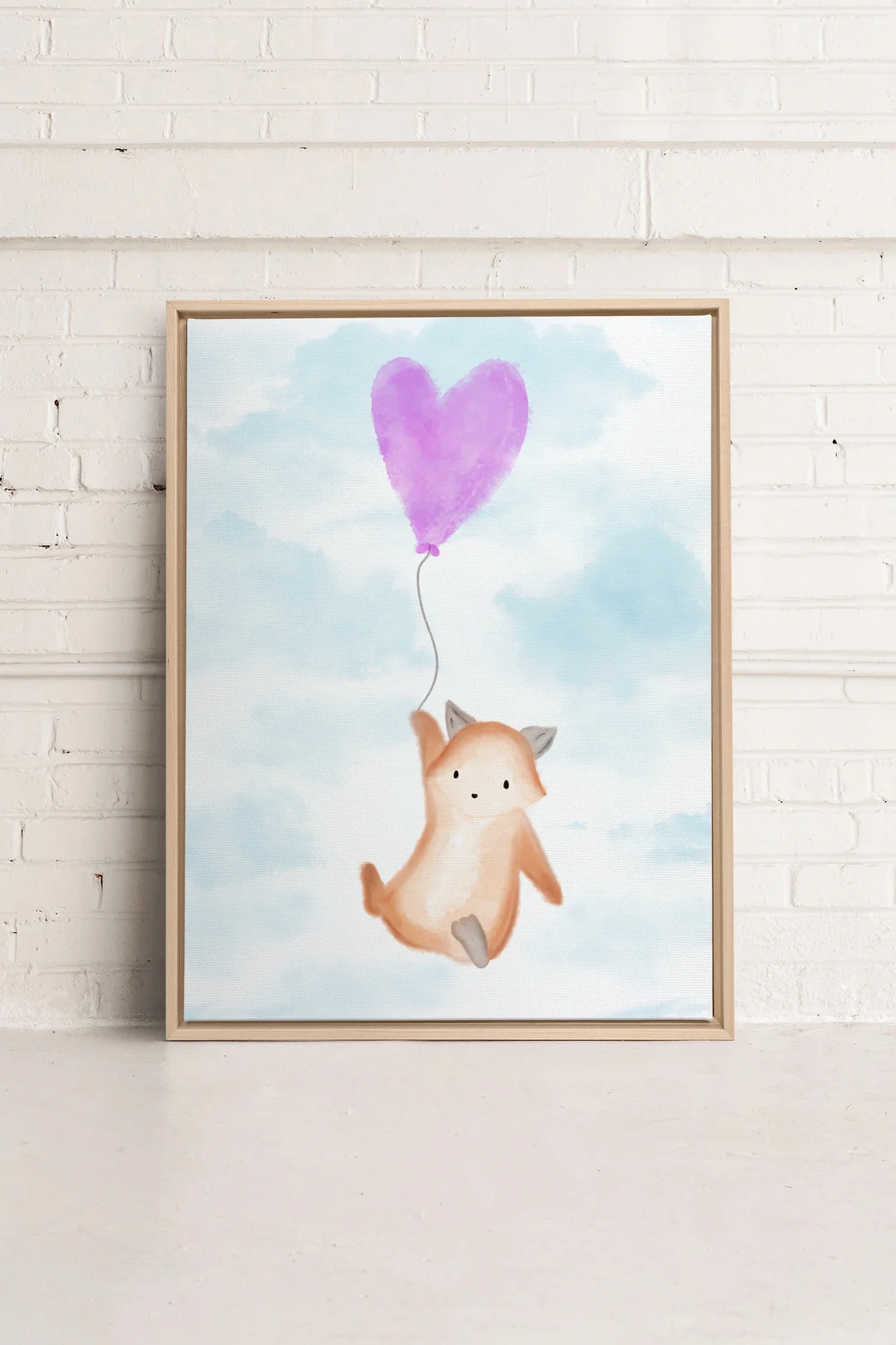 Toile Renard avec un joli renard pour décoration chambre d'enfant ou chambre de bébé