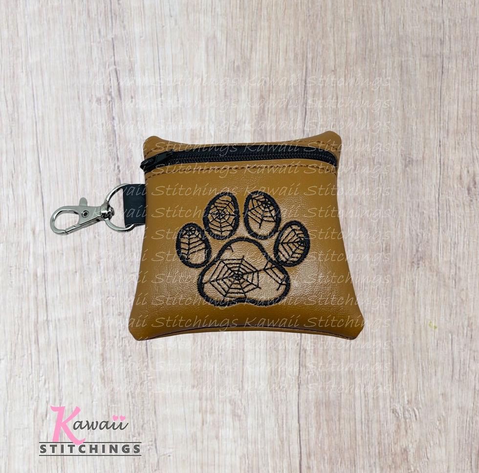 Web Dog Paw Zipper Bag 4"x4"