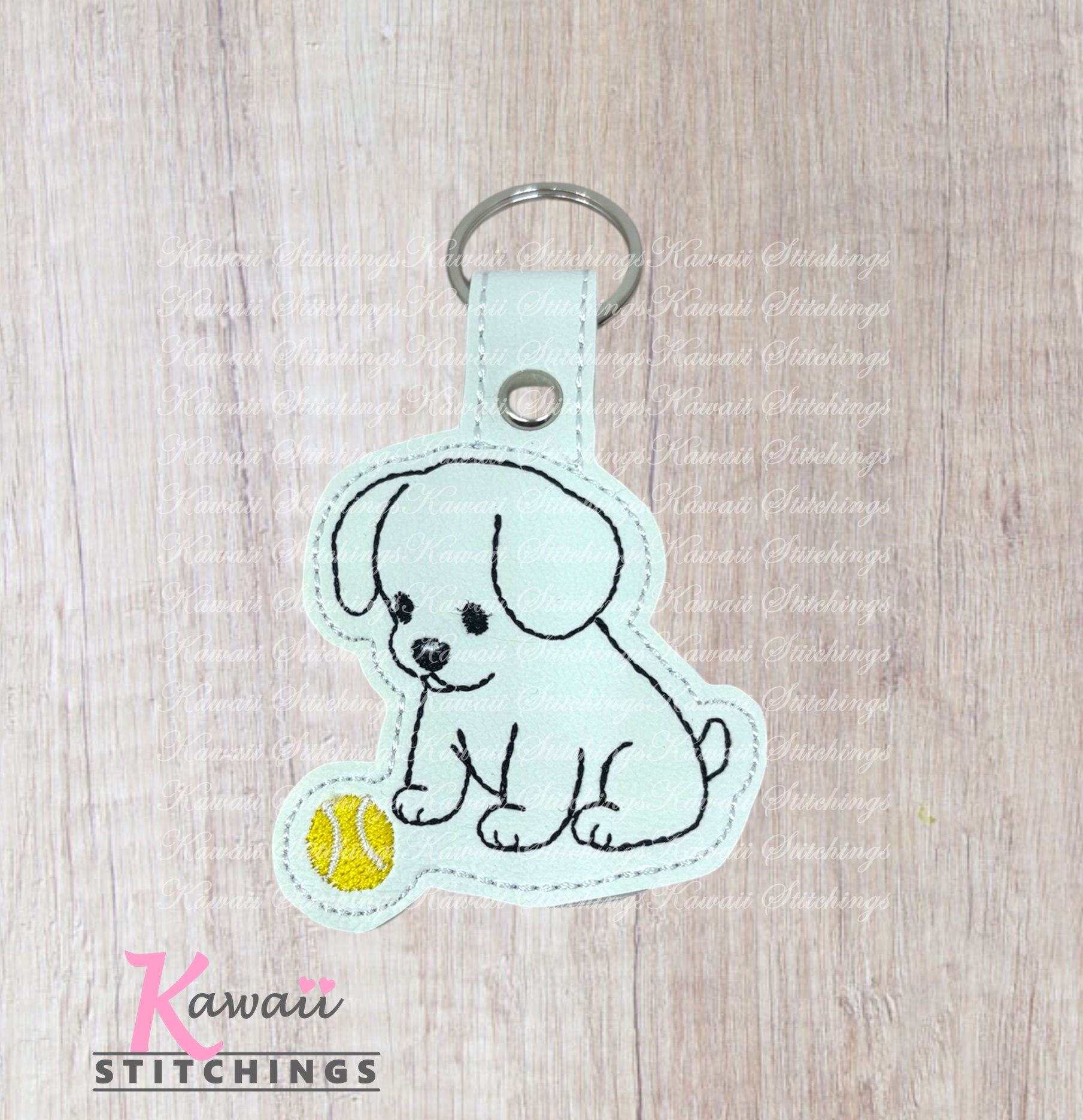Puppy Dog with Ball KeyFob
