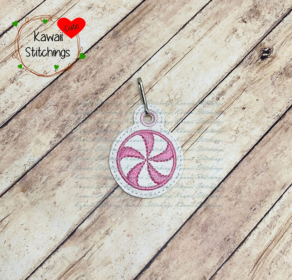 Peppermint Candy Zipper Pull