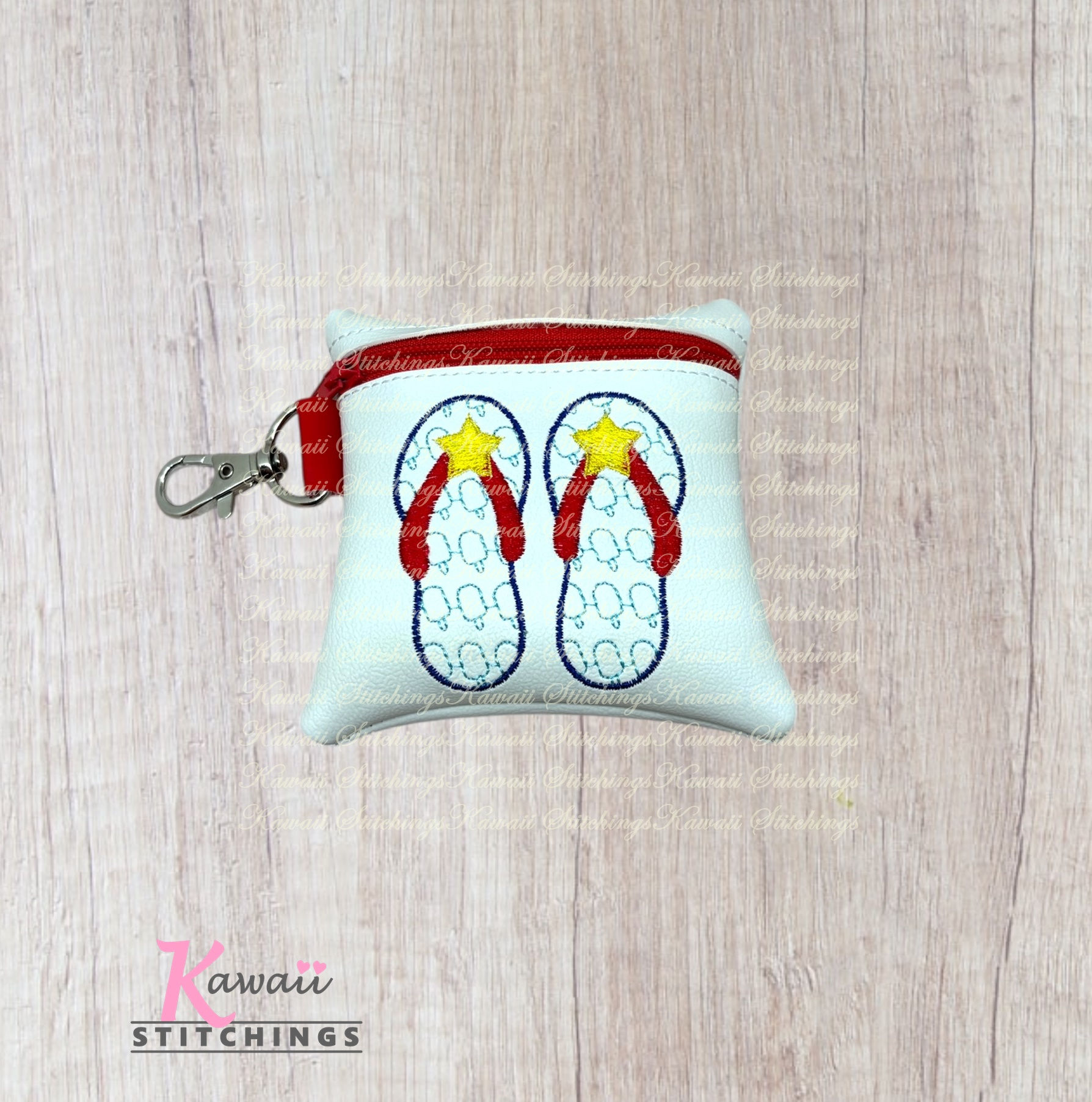 Summer Flip Flop Zipper Bag 4x4