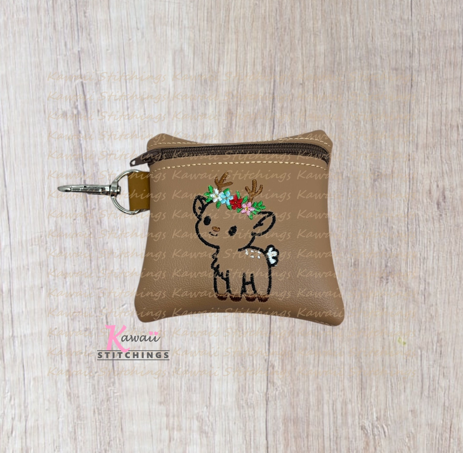 Woodland Deer Zipper Bag 4"x4"