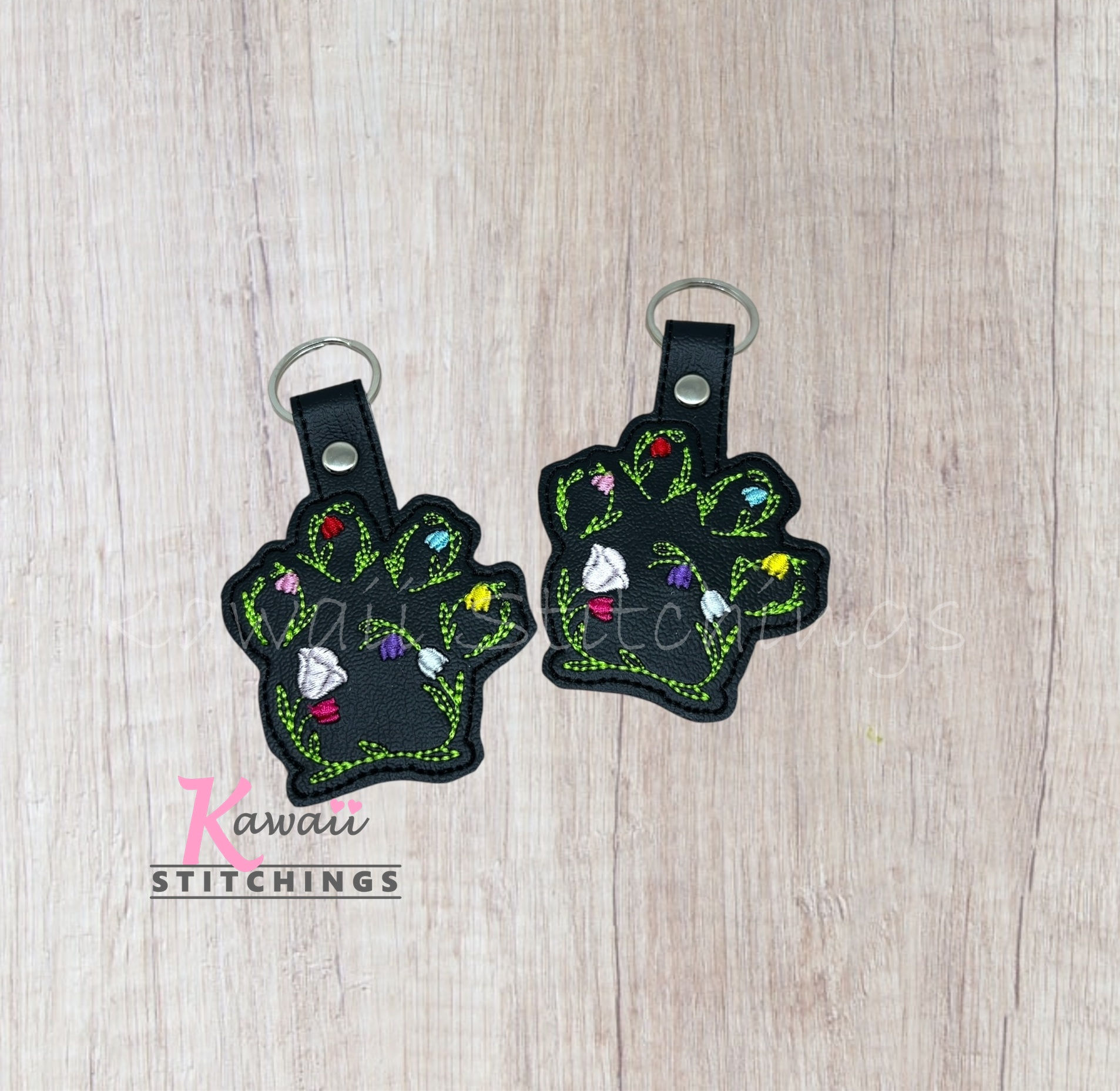 Flower Paw Key Fob