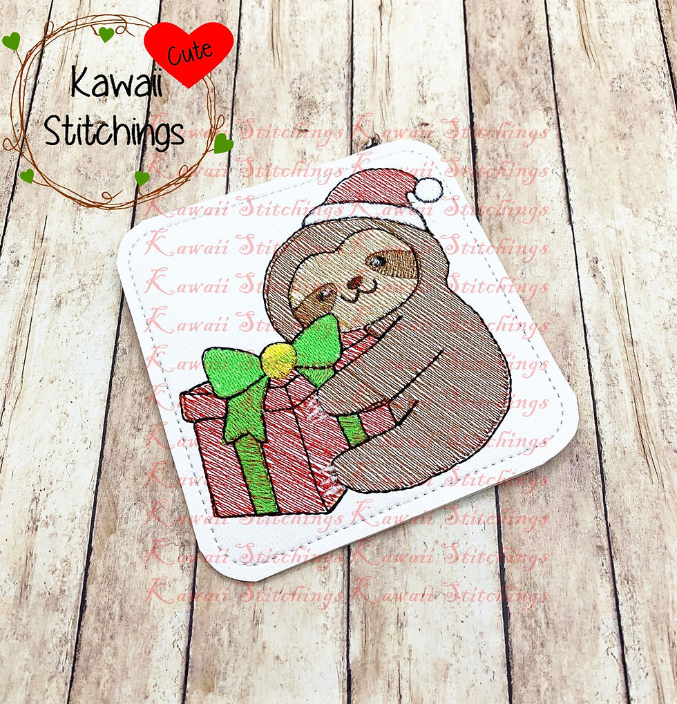 Sketchy Sloth Santa Coaster