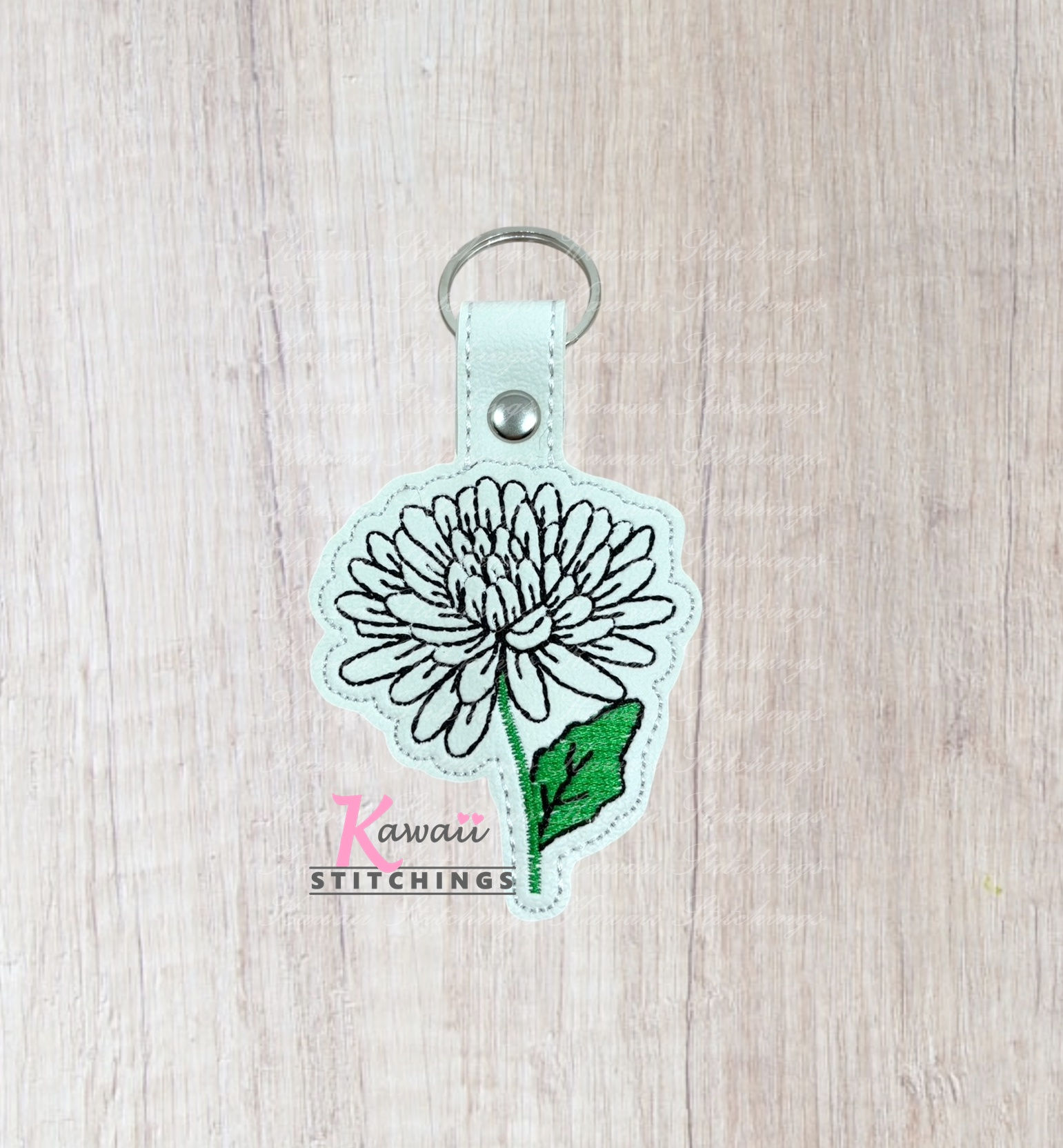 Chrysanthemum Key Fob