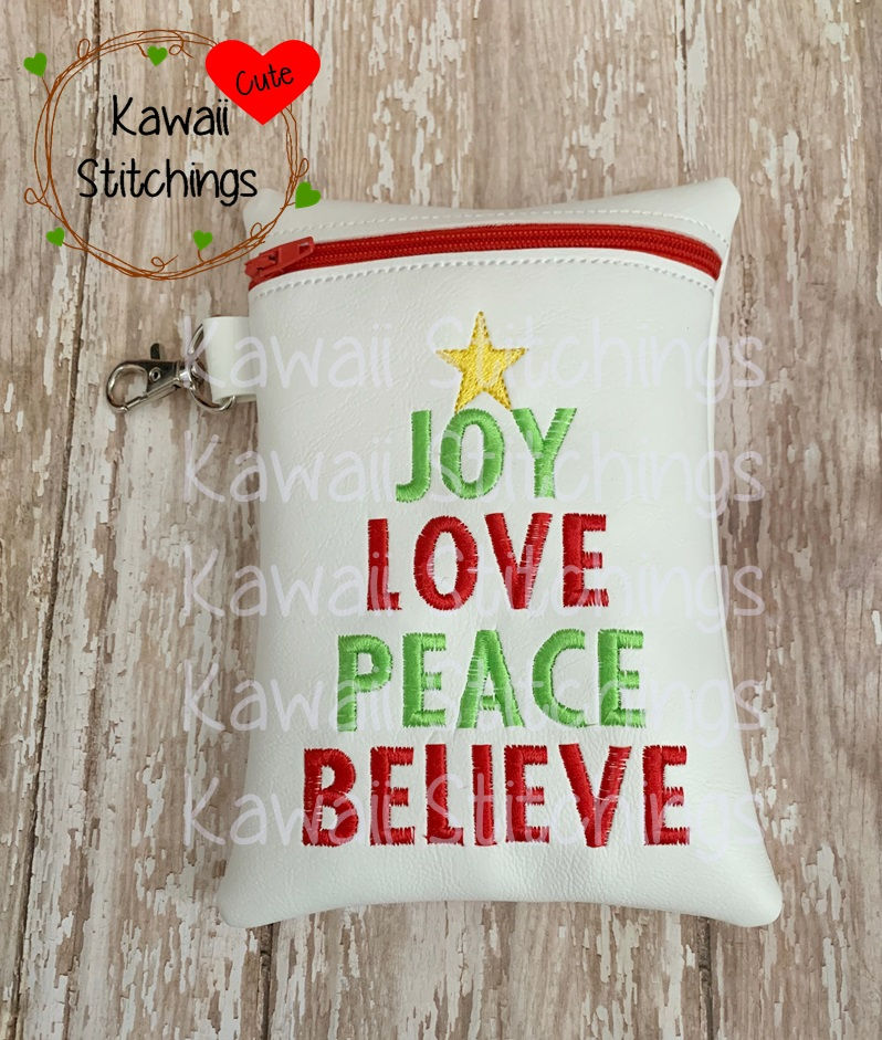 Joy Tree Christmas 5x7 Zipper Bag