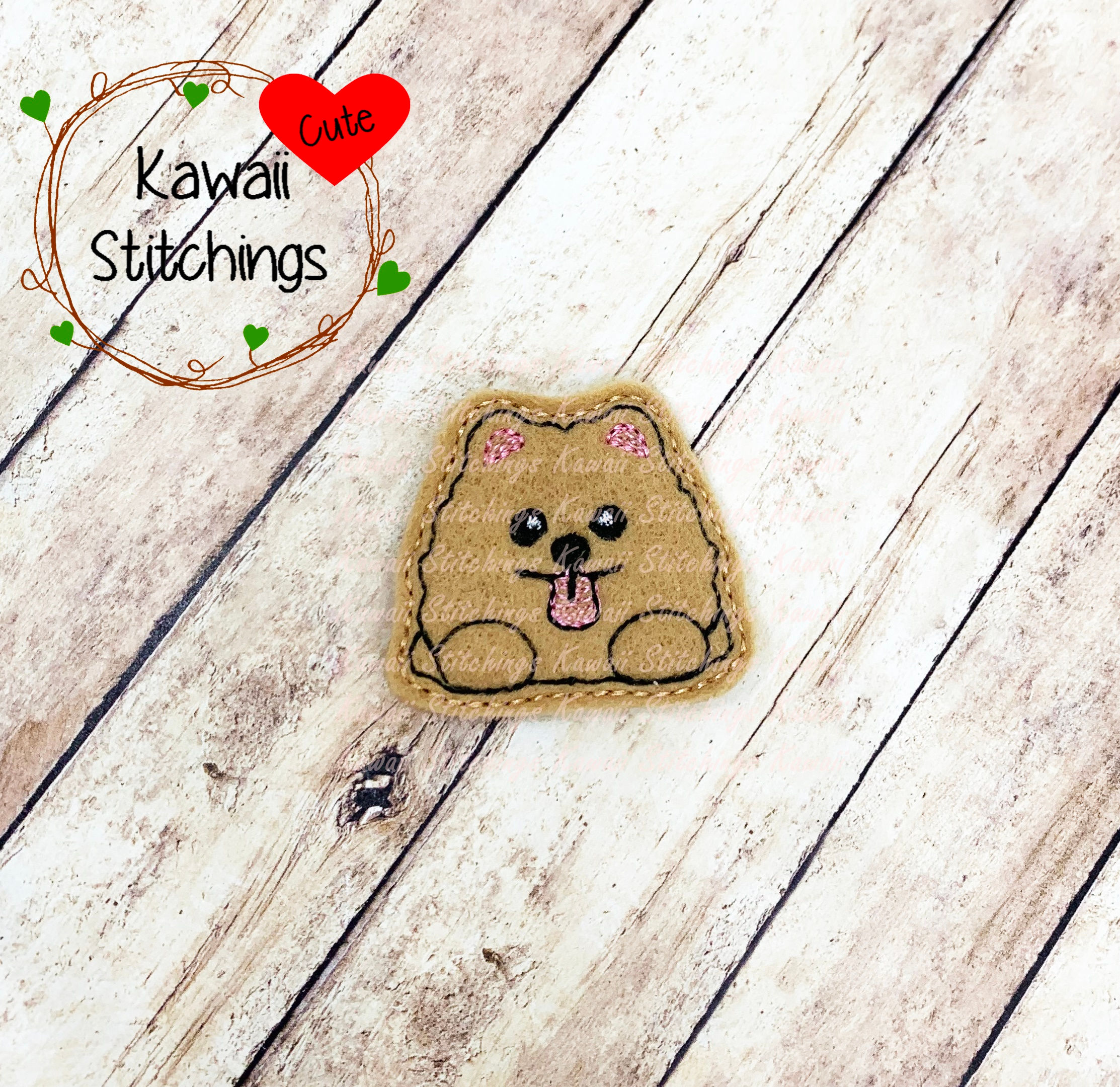 Sketchy Pomeranian Dog Style 1 Feltie