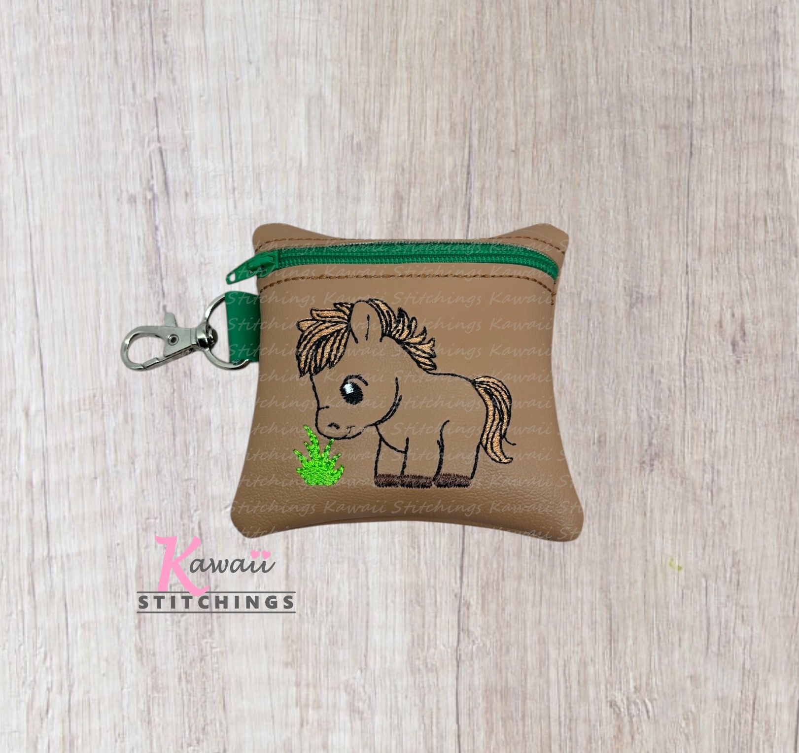 Chibi Pony Zipper Bag 4"x4"
