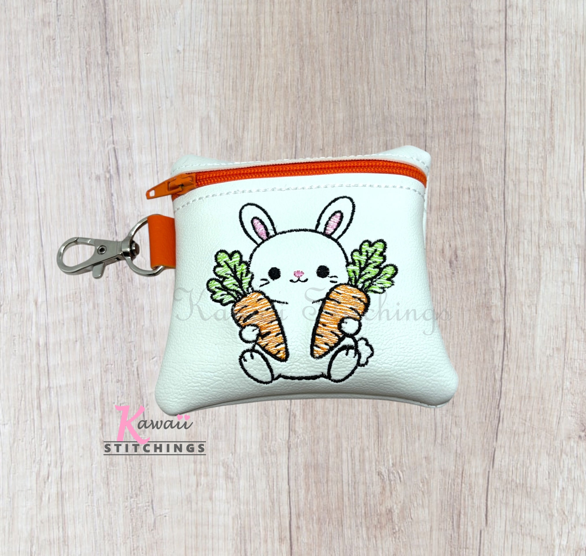 Carrots Bunny Sketchy Zipper Bag 4"x4"