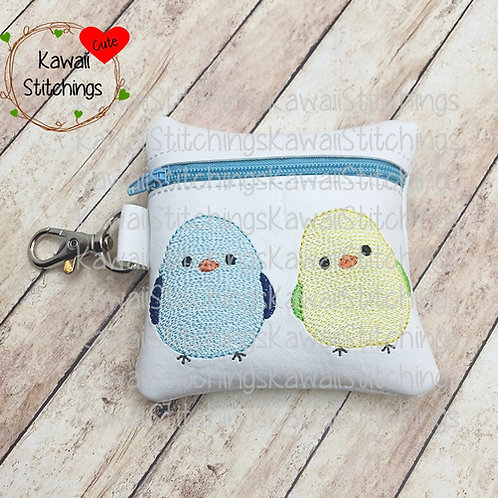 Sketchy Bird Buddies 4x4 Zipper Bag