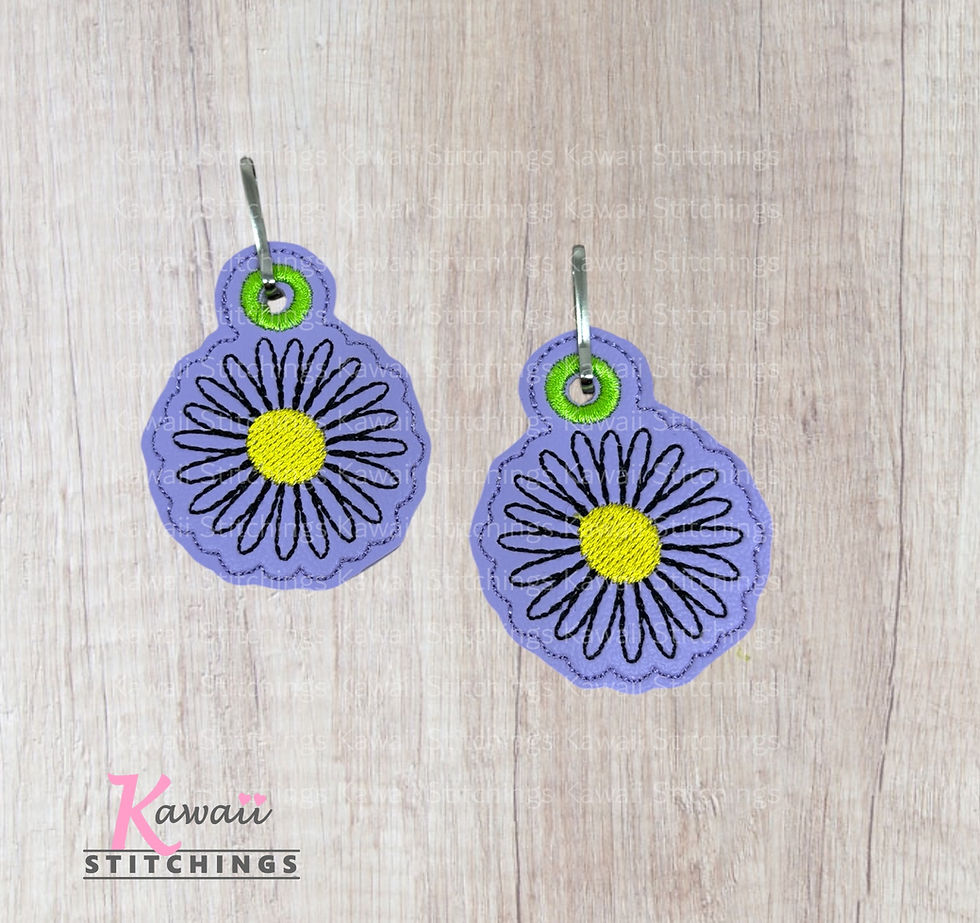 Asters Flower Zipper Pull