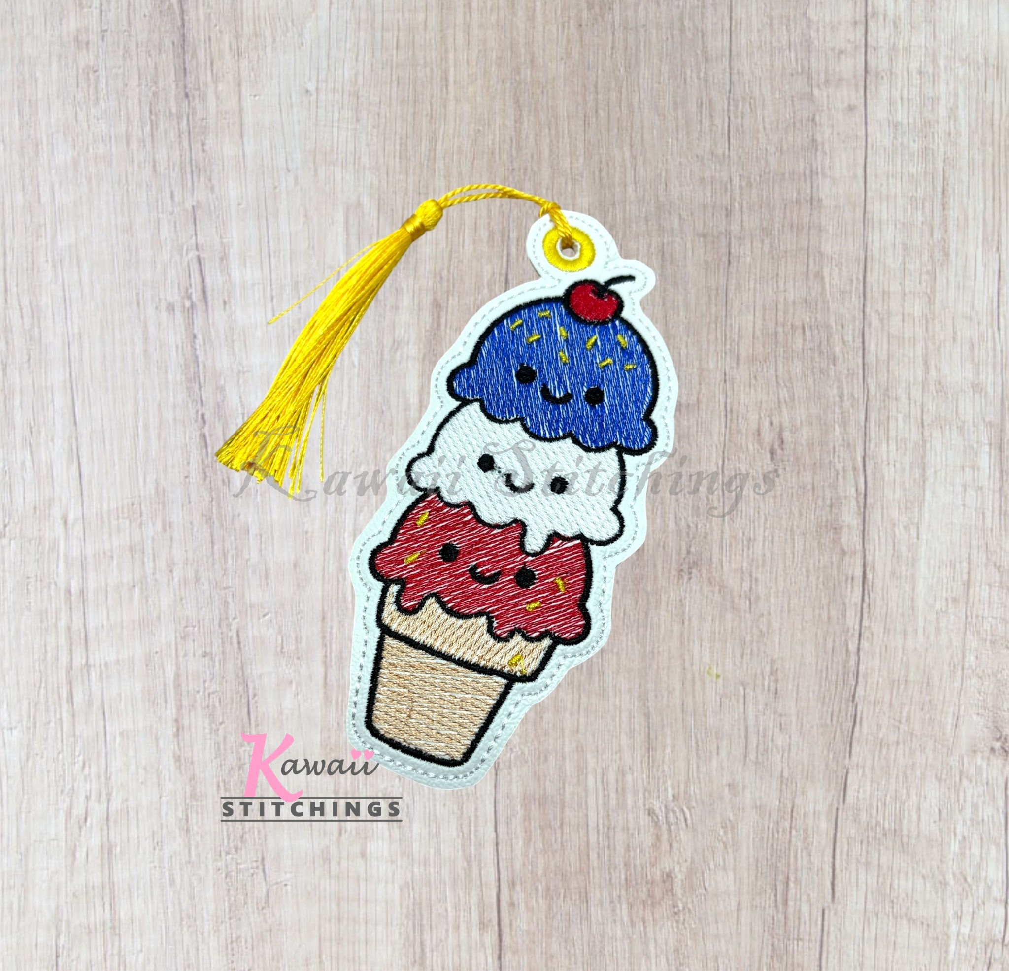Triple Ice Cream Sketchy Bookmark